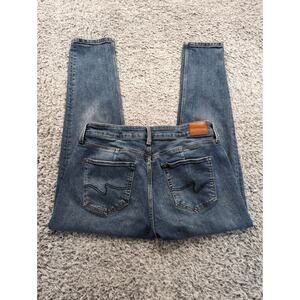 Colins Jeans Women 32x26 Blue Maya Stretch Distressed Tapered Normcore Casual